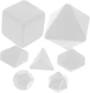 HONMEET 7Pcs Blank Multi Sided Dice for DIY Games Educational Activities and Party Fun Writable Plastic Dices for Creative Play and Teaching