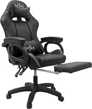 Spire Onyx LED Gaming&Office Chair Black - Includes: RGB Lighting - Bluetooth Speakers - 7-Point Massager - Ergonomic - 135 Degree Recline