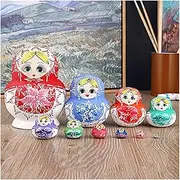Matryoshka Russian Nesting Dolls 10-Layer Nesting Dolls Handmade Wooden Crafts Cute Matryoshka Creative Educational Toys Birthday Gift Cute and Fun Gift (Color : A)