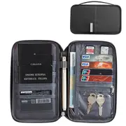 Multifunctional Travel Passport Bag Family Passport Organizer Holder Bag -Black