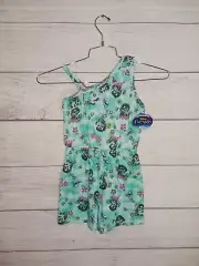 Disney Encanto Green Pink Mirabel Floral Romper One Pice Girls Size 6X NEW TAGS