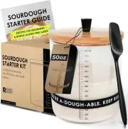 Sourdough Starter Kit with 50oz Jar for Gluten-Free and 50 Ounces, Beige