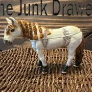 Ciel Standing White Horse Trinket Box Swarovski Crystals White Enamel