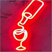 Hanging Art Neon Signs Wine Neon Sign LED Art Light for Wall Decor for Man Cave Bar Club Home Kitchen Party Sign Illuminated 21cm×35cm