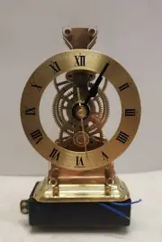 Vintage HERMLE SKELETON QUARTZ CLOCK 86 / 987 Movement Parts 3 3/4" w. x 5" t