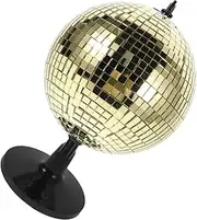 Abaodam Golden Disco Ball Globe Rotating Reflective Mirror Ball for Creative Home Office Decor Stylish Table Decoration for Dj Events and Parties Unique Flare Effect