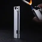 Ultra Thin Refillable Butane Lighter Small Metal Windproof Jet Torch Gas Lighter