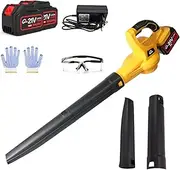 Lithium Battery Leaf Blower,21V Cordless Leaf Blower,with 2 Batteries and Various Accessories,350W Pure Copper Motor,3.7lbs Non-Slip Hand Blower for Lawn Care,Yard, Sidewalk and Snow Blowing