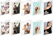 uxcell 3.5 x 5 Inch Acrylic Fridge Magnetic Frame, 10Pcs Mini Picture Frames Double Sided Photo Frame for Fujifilm Refrigerator, Clear