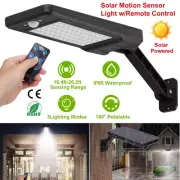Solar LED Street Wall Light Security Flood Lamp PIR Motion Sensor Outdoor Remote