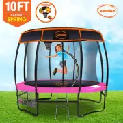 10ft Trampoline Free Safety Net Spring Pad Roof Mat Ladder Basketball - Pink
