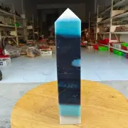 650g Trolleite Crystal Tower Point Obelisk Natural Rare Blue Quartz Healing Z745