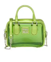 Plexiglas and nappa leather mini top-handle bag One size Green