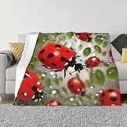 Ultra-Soft Micro Fleece Blanket 40"x30" Comfortable Air Conditioning Blanket Lightweight Bed Blankets Flannel Throw Blanket Gifts Ladybug Blanket for Bed Couch Living Room