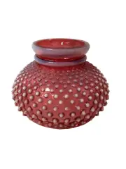 7" GLASS CRANBERRY FENTON HOBNAIL STUDENT KEROSENE OIL ELECTRIC LAMP SHADE OPAL