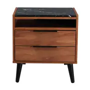 Thelma 2 Drawers Bedside Table Nightstand Side End Bedroom Storage Cabinet Riviera Oak