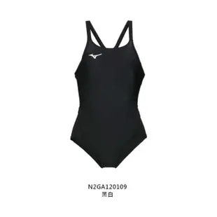 【MIZUNO 美津濃】SWIM 女連身泳衣-泳裝 游泳 競賽 美津濃 黑白(N2GA120109)