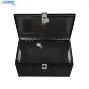20" x 12" x 10" Black Aluminum Tool Box Underbody Truck Trailer with Side Handle