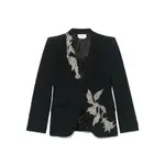 [Alexander Mcqueen] Alexander Mcqueen Embellished Padded-shoulders Blazer 44 IT BLACK