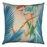 Pink Cockatoo Velvet Cushion