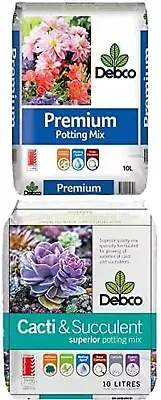 Premium Potting Mix (10L) + Cacti and Succulent Premium Potting Mix (10 L)