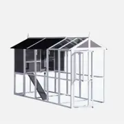 YES4PETS Grey XXL Chicken Coop Rabbit Guinea Pig Hutch Ferret Hen Cat Bird House