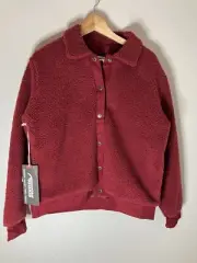 New Mountain Khakis Women's Large Trek Snap-Front Fleece Sherpa Jacket Red NWT