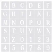 3 Inch Letter Number Stencils Alphabet Templates Set with Ring 4"Width 36pcs