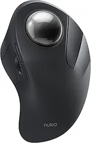 Nulea Wireless Ergonomic Trackball Mouse Rechargeable Bluetooth 44mm Index Finger Trackball 5 Adjustable DPI Compatible with PC, Laptop, iPad, Mac, Windows, Android