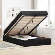 vidaXL Ottoman Bed with Mattress Black King Single Velvet