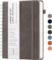 Lined Spiral Journal Notebook for Women Men 160 Pages 100 GSM College Ruled Hard