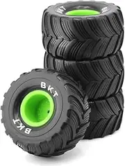 4Pcs 100mm 1/10 Tires Wheel 12mm Hex for 1/18 Mini RC Car Upgrade Parts, Green
