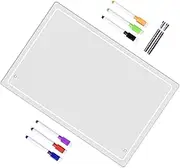 HOMSFOU 1Set Transparent Acrylic Memo Writing Board with Accessories Creative Note Board for Home Office and Reusable Message Board with Whiteboard Pens