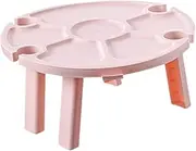 Mipcase Portable Folding Wine Table Lightweight Plastic Beverage Holder for Outdoor Picnics Camping and Backyard Gatherings for Wine Festivals and Family Events