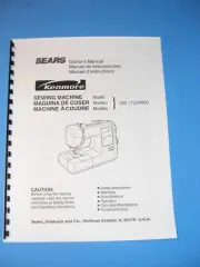 Kenmore 385.17324990 Sewing Machine Instruction Manual - Printed