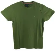 Tommy Hilfiger Men's Classic Fit Crew Neck Cotton T-Shirt, Army Green, S