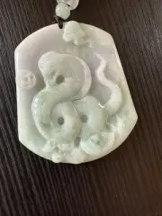 純天然翡翠A貨 老坑春彩蛇牌 超美！ 100% Untreated Myanmar Burma Grade A Jadeite