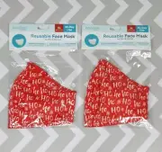 Boomer Naturals 2 pk Nano Silver Reusable Face Masks XL Holiday Christmas Ho Ho