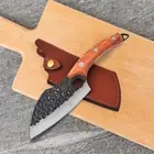 Cleaver Knife Chef Chopping Meat Slicing Forged Steel Wood Kitchen Tool Handmade
