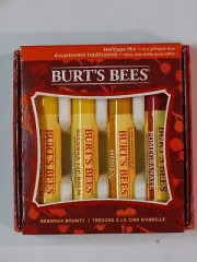 Lot 4 Burts Bees Heritage Mix Lip Balm Beeswax Bounty Beeswax Pomegranate Honey