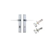 Como Lever Rectangular Backplate Privacy Kit Brushed Chrome