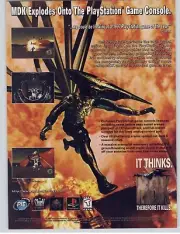 MDK PlayStation PS 1 Video Game Art 1997 Vintage Print Ad Poster