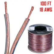 100FT 18 Gauge Speaker Wire Cable Home Audio 2-Conductor Pure Bare Copper Spool