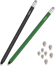 StylusHome Stylus Pens for Touch Screens (2 Pcs), Capacitive Stylus 2 in 1 Fiber Tips Touchscreen Pen with 8 Extra Replaceable Tips for iPad iPhone Tablets Samsung All Universal Touch Screen Devices