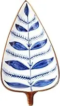 OKUMEYR Leaf Shaped Ceramic Sauce Dish Versatile Food Dipping Bowl for Condiments Fruits and Snacks Unique Design for Home Kitchen Parties and Outdoor Events Random Pattern