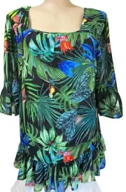 Taking Shape TS Virtu Plus Sz 18 S-M Summertime Madness Layered Top NWT