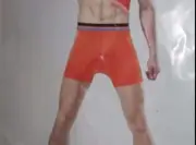 Panegy Men's Orange Compression Shorts Base Layer Sportswear Boxer Briefs Size M