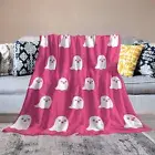 Easy to Clean Blanket Double-sided Cozy Halloween Ghost Flannel for Sofa Bed