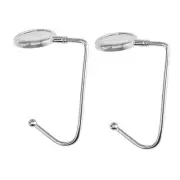 Purse Hooks for Table - Set of 2 Metal Handbag Hook Holder Hand Bag Silver