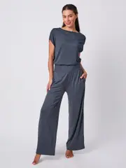 Nomad Modal Wide Leg Pant - Charcoal